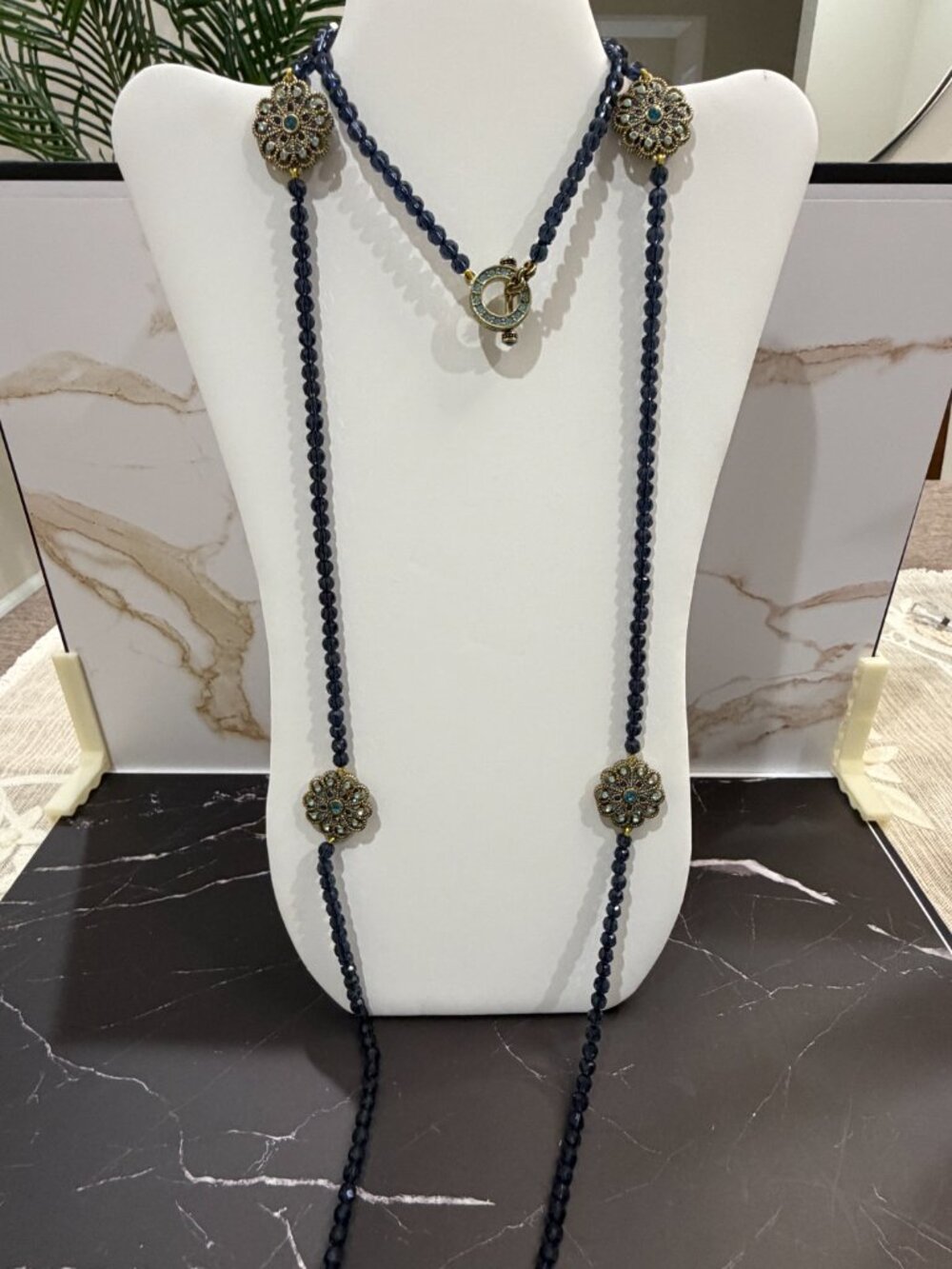 HEIDI DAUS "HOW SUITE IT IS" 3-STRAND NECKLACE | BLUE/AQUA | NWOT - Picture 9 of 15